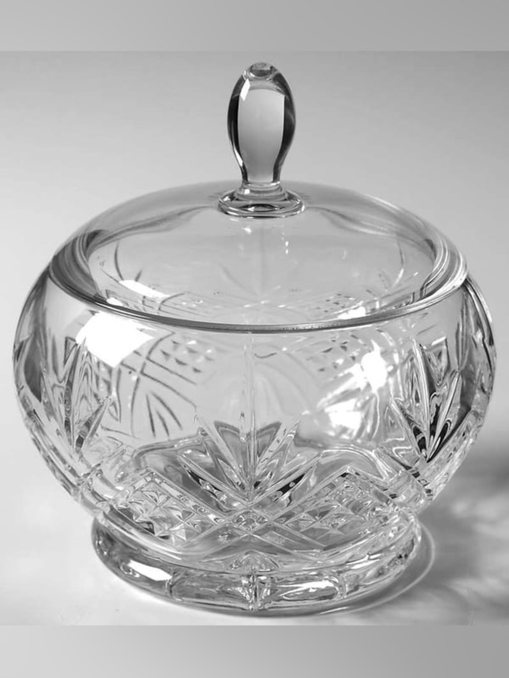 Vintage Cristal D'Arques Durand Masquerade Clear Glass Candy Dish with Lid